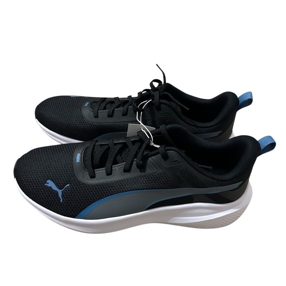 Puma Black Sneakers with Blue Highlights Mens Rocket Fuel Mesh Sport Size 13 - Picture 2 of 9